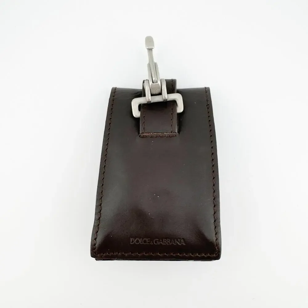 Dolce & Gabbana Vintage Leather Pouch‎ Small Clutch with Silver Clasp